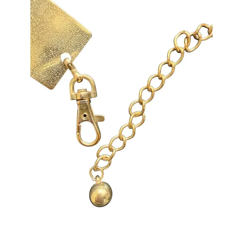 Gold Square Plate Chain Belt Y2K Festival Rave Metal Statement Adjustable OS